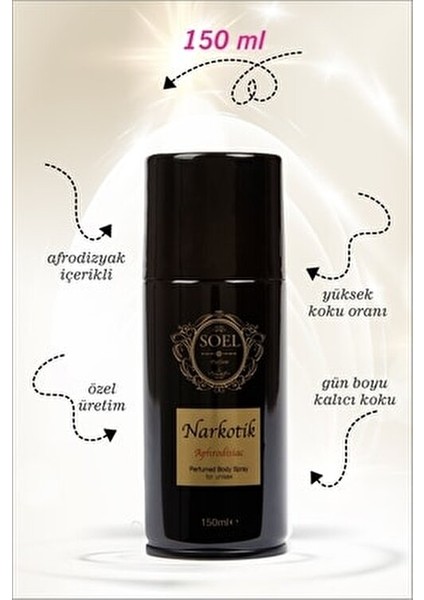 Soel Erkek Deodorant Sprey Narkotik Afrodizyak Etkili 150 ml Ferahlatıcı Koku modelleri