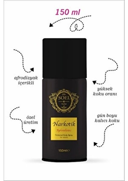 Soel Erkek Deodorant Sprey Narkotik Afrodizyak Etkili 150 ml Ferahlatıcı Koku fırsatları