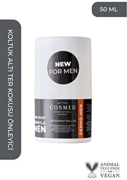 Dermo-Men Roll-On Deodorant Tüm Cilt Tipleri İçin 50 ml Uzun Süreli Ter Kokusu Kontrolü indirimleri