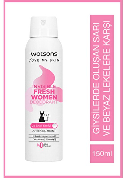 Invisible Fresh Kadın Deodorant Sprey 150 ml 24 Saat Etkili Ferahlık Sunar modelleri