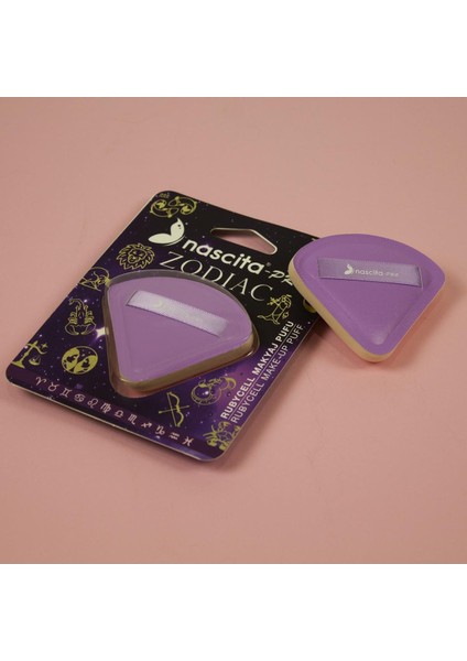Zodiac Rubycell Makyaj Pufu Üçgen Tasarım Yüksek Kalite Mor Renk Makyaj Uygulama Aracı modelleri