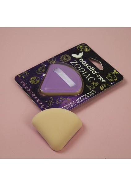 Zodiac Rubycell Makyaj Pufu Üçgen Tasarım Yüksek Kalite Mor Renk Makyaj Uygulama Aracı fırsatları