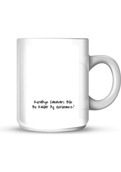 Özel Tasarım Porselen Beyaz Kupa Tatlı Kaçamak: Kurabiye Canavarı Bile Bu Kadar Aç Görünmez! fiyatları