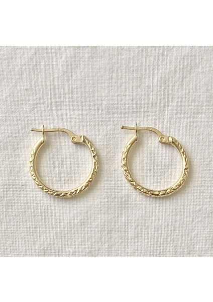 Desenli Altın Halka Küpe modelleri