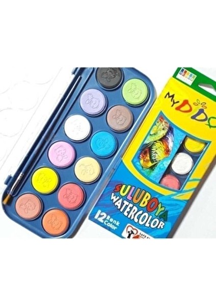 Mydido Suluboya 12 Renkli Boya Seti 1 Adet Çocuklar İçin Güvenli Kullanım fiyatları