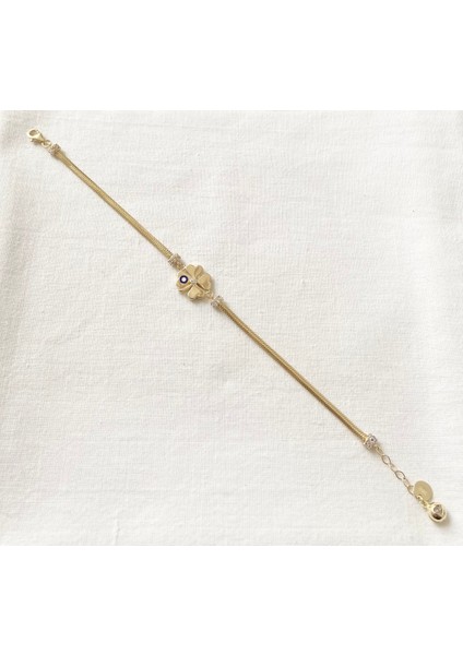 Balık Sırtı Zincirli Yonca Altın Bileklik indirimleri