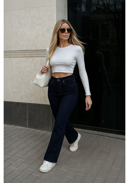 Kadın Rins İspanyol Paça Jean Pantolon