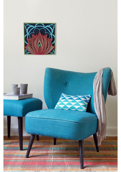 Duvar Dekoru "Tutkulu Kırmızı Lotus" Ahşap Rüstik Duvar Süsü Salon Ev Dekoru indirimleri