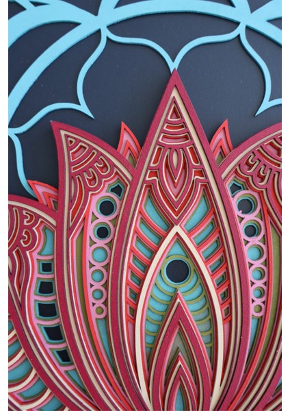 Duvar Dekoru "Tutkulu Kırmızı Lotus" Ahşap Rüstik Duvar Süsü Salon Ev Dekoru