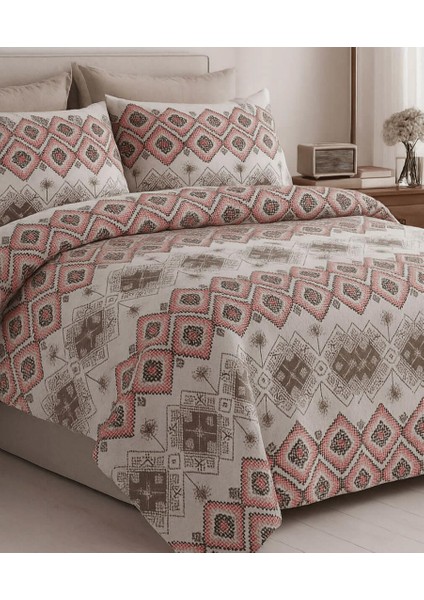 Çift Kişilik Pamuklu Nevresim Takımı Kareli Motifli modelleri