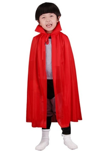 Kırmızı Renk Yakalı Pelerin Çocuk Boy 90 cm indirimleri