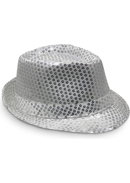 Gümüş Payetli Fötr Şapka Yetişkin Boy indirimleri