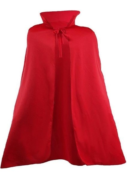 Kırmızı Renk Yakalı Pelerin 120 cm