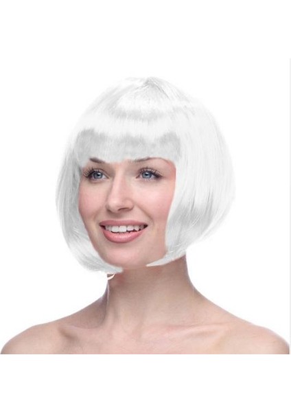 Beyaz Küt Peruk Saç modelleri