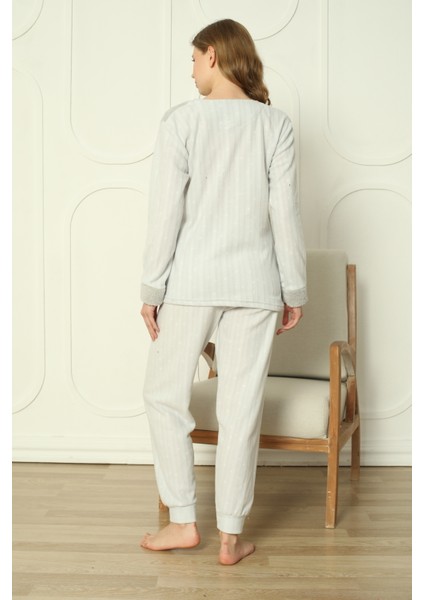 Fwn 3303 Peluş Welsoft Polar Kışlık Yumoş Yıldızlı Kadın Pijama Takımı indirimleri
