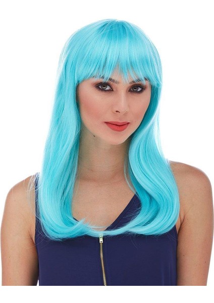 Turkuaz Mavi Parti Peruğu
