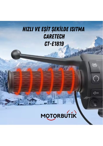 CT-E1819 Elcik Isıtma Motosiklet 5 Kademeli Isıtmalı Geçmeli Takım Motosiklet Gidon Evrensel fırsatları