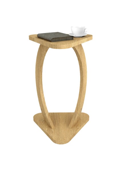 Modern C Sehpa – Ahşap Görünümlü, Dekoratif Yan Sehpa, Minimalist Tasarım