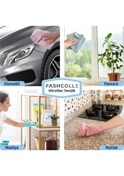 Mikrofiber Temizlik Bezi 3'lü x 2 Paket Toplam 6 Adet modelleri