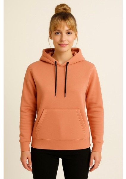 Kadın Somon Kapüşonlu SWEATSHIRT-W1108-K fiyatları