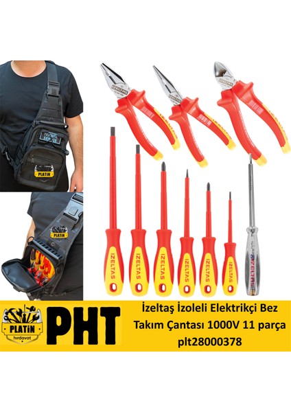Izletaş Izoleli Elektrikçi Bez Takım Çantası 1000V 11 Parça PLT28000378