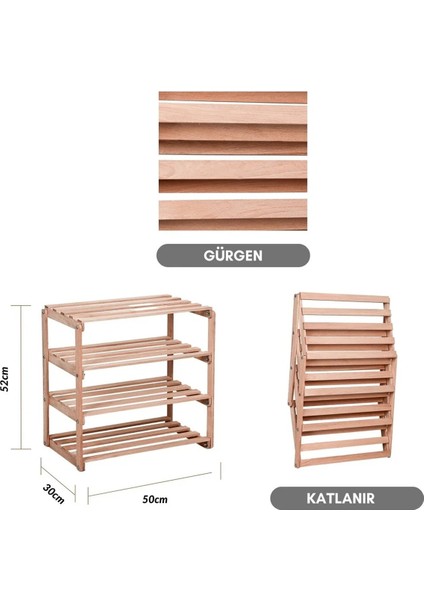 Bysay 4 Raflı Banyo Düzenleyici Raf Ahşap Mutfak Banyo Dolabı Çok Amaçlı Düzenleyici Raf indirimleri