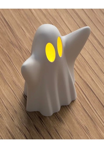 El Yapımı 3D Baskı Hayalet Mumluk-Halloween Dekorasyonu-Cadılar Bayramı Temalı-Beyaz-01