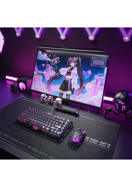 Mercury V75 Lite He Hall Effect Manyetik Switch Gaming Klavye, Hot-Swappable, Rapid Trigger, 8000Hz, 0.25MS Ultra Düşük Gecikme, Kablolu, Rgb Işıklı, Ingilizce Q, Transparent Black