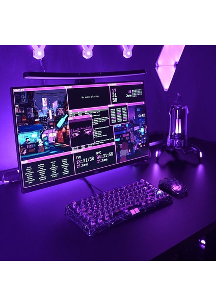 Mercury V75 Lite He Hall Effect Manyetik Switch Gaming Klavye, Hot-Swappable, Rapid Trigger, 8000Hz, 0.25MS Ultra Düşük Gecikme, Kablolu, Rgb Işıklı, Ingilizce Q, Transparent Black