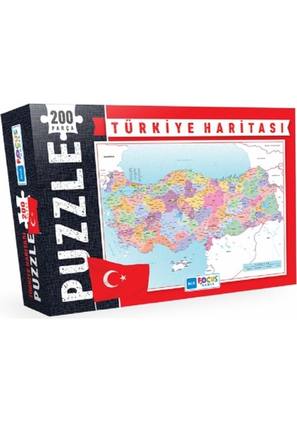 Blue Focus Türkiye Haritası - Puzzle 200 Parça