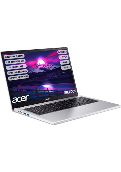 Aspire AG15-71P Intel Core I5 1334U 8 GB 512 GB SSD 15,6'' FHD IPS Freedos NX.JDCEY.001 fiyatları