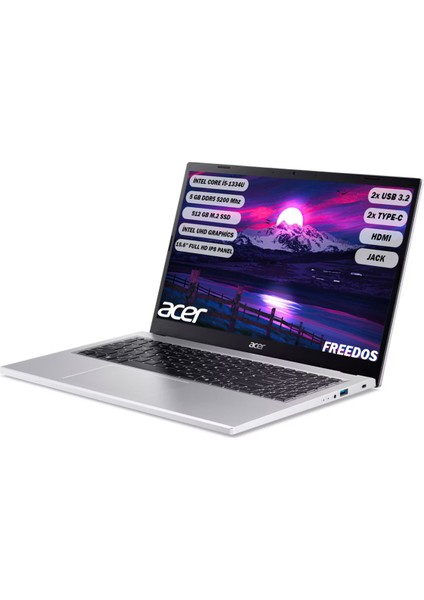 Aspire AG15-71P Intel Core I5 1334U 8 GB 512 GB SSD 15,6'' FHD IPS Freedos NX.JDCEY.001 modelleri