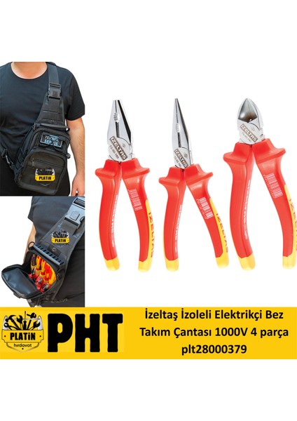 Izletaş Izoleli Elektrikçi Bez Takım Çantası 1000V 4 Parça PLT28000379