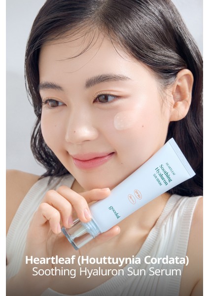 Yaşlanma Karşıtı Serum Güneş Kremi Goodal Heartleaf Soothing Hyaluron Sun Serum Spf 50+ Pa++++