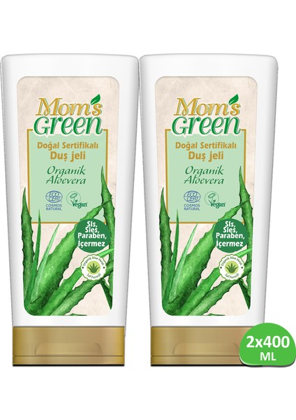 2'li Set Duş Jeli -Organik Sertifikalı Aloeveralı 400 ml x 2 Adet