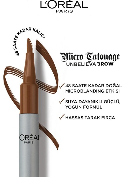 Unbelieva Brow Micro Tatouage Kaş Kalemi - 108 Dark Brunette