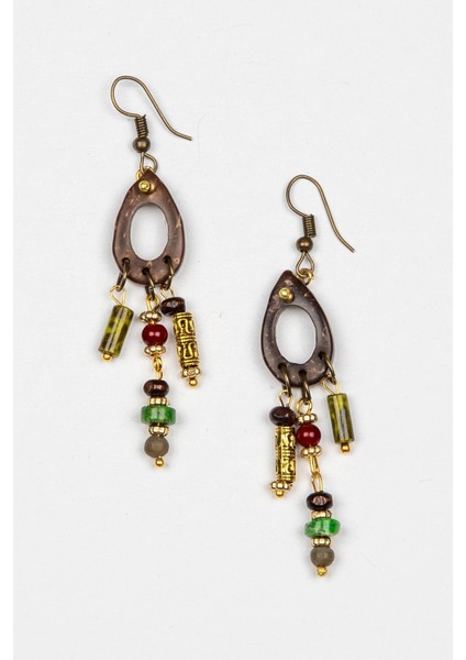 Doğal Taşlı Etnik Otantik Küpe