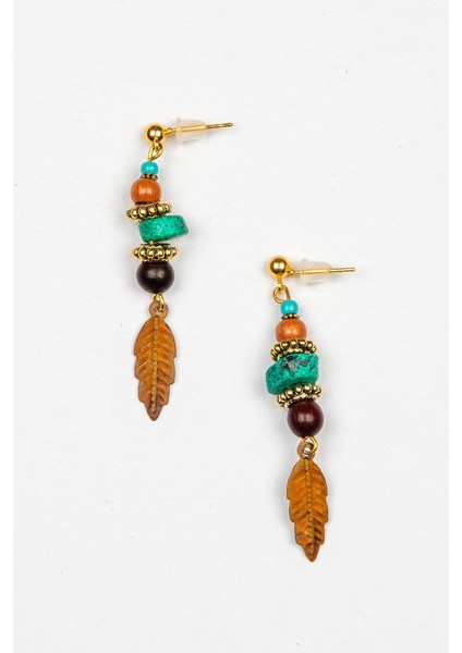 Doğal Taşlı Etnik Otantik Küpe