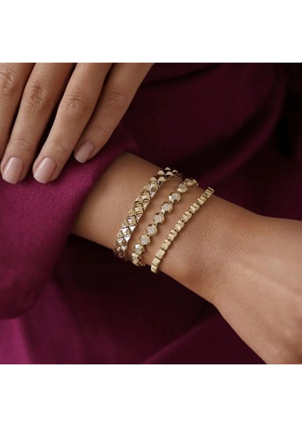 Minimal Mavi Mineli Pullu Altın Bileklik fiyatları