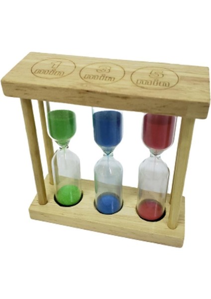 3'lü Ahşap Kum Saati 1-3-5 Dakikalık fırsatları