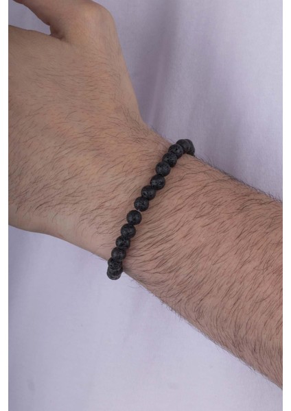 Siyah Lav Taşı Erkek Doğal Taş Bileklik fiyatları