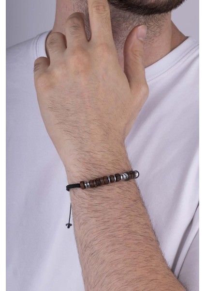 hematit Ceviz Ağacı Doğal Taş Erkek Bileklik modelleri