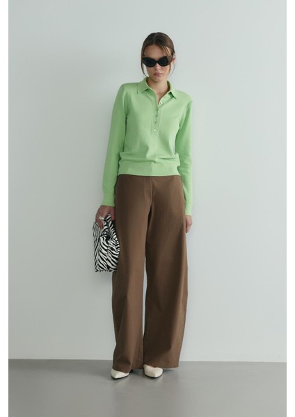 Kahverengi Caby Geniş Paça Pantolon fiyatları