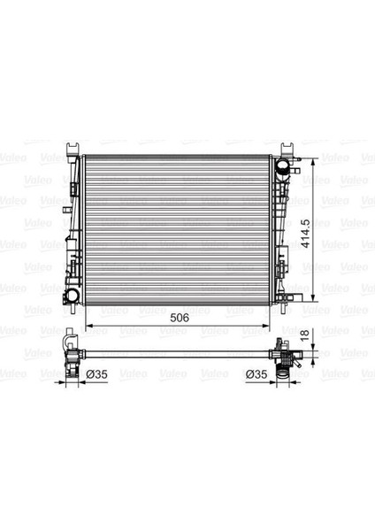 735634 - Motor Su Radyatoru Captur I 12 Clıo Iv 12 Dokker 12 Symbol Iıı 14 Sandero Iı 12 0.9 Tce 1.2 Tce 1.5 Dcı 1.6 506×414X18