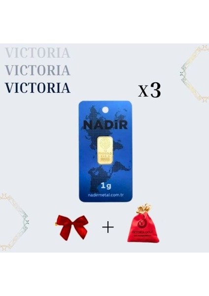 Gold 3 Adet 1 gr 24 Ayar (995) Altın