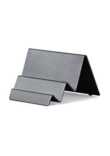 City Masaüstü Kartvizitlik Metalik Gri 2 Kademeli Alüminyum Kart Standı 10,3 x 7,9 x 5,4 cm fiyatları