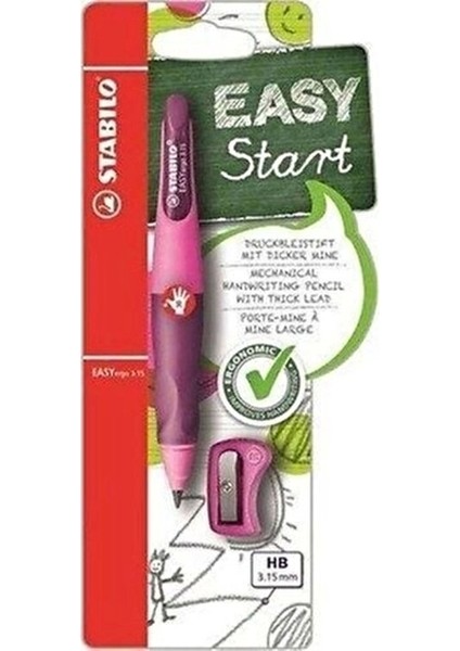 Easyergo 3.15 Sağ El İçin Ergonomik Kalem Pembe ve Lila Renk 1 Adet