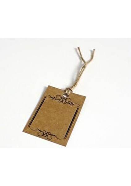 Kraft Etiket 30 Adet 4.5 x 7 cm İpli Doğal Karton Renkli Etiketler