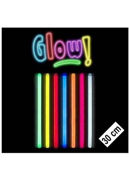 Karanlıkta Parlayan Fosforlu Glow Stick Kalın Çubuk 30 cm 1 Adet fırsatları