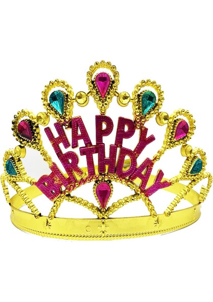 Altın Renk Happy Birthday Doğum Günü Tacı modelleri
